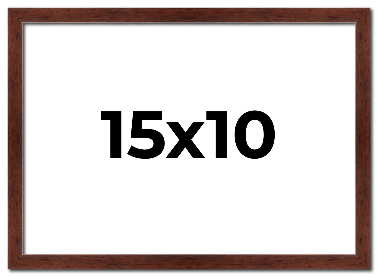 Photo Size Classic Modern Brown Frame - UV Acrylic, Foam Board Backing, Hanging Hardware